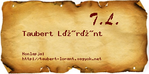 Taubert Lóránt névjegykártya
